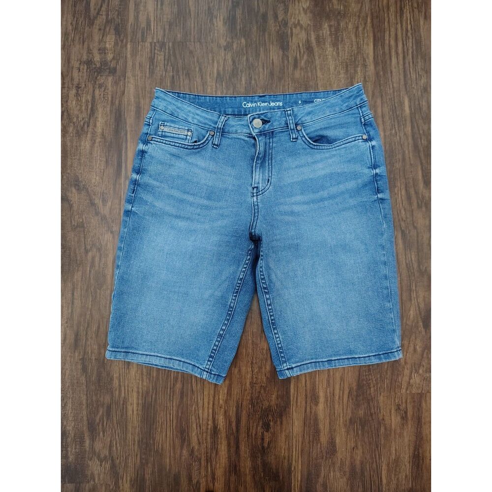 Calvin Klein Blue Denim Bermuda Shorts - Picture 2 of 5
